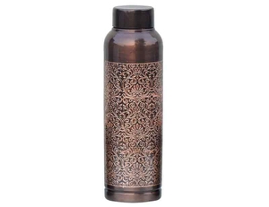 Hammered Design Copper <b>Bottle</b> Design copper <b>bottle</b> is handcrafted from high quality pure copper by skilled artisans - Product Image 1