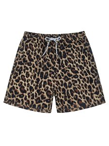Traje de Baño para Hombre con Estampado de Leopardo, Secado Rápido, Cordón Ajustable, Corte Regular, Poliéster, 1 Pieza - Product Image 1
