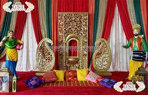 Srilankan Poruwa cérémonie scène décor accessoires bas budget fiançailles fête scène décor élégant mariage salle anneau cérémonie scène - Product Image 4