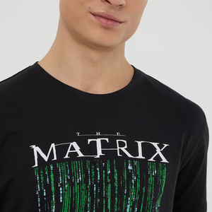 Camiseta de Manga Corta para Hombre, Cuello Redondo, Color Negro, Corte Regular, Algodón Jersey, Estilo Casual, Color Liso - Product Image 5