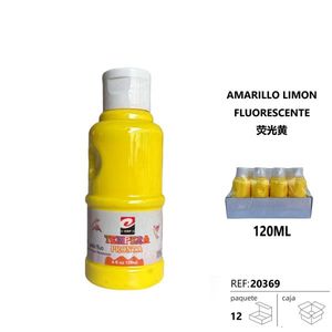 Peintures artistiques fluorescentes jaunes à l'aquarelle TEMPERA AMARILLO LIMON FLUORESCENTE - Product Image 3