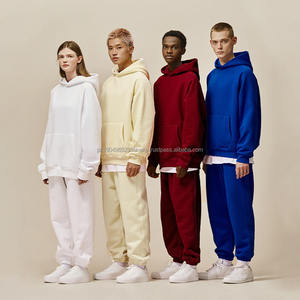 Ensemble de survêtement en molleton français pour homme de haute qualité 100% coton, sweat-shirt à capuche surdimensionné et pantalon de jogging - Product Image 2