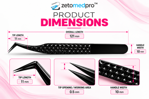 Set de Pinzas para Extensión de Pestañas ZETOM, con Punta de Fibra, de Acero Inoxidable, Curvas, para Volumen, Slim Boot, en Colores Verde Azulado y Rosa, Personalizables - Product Image 4