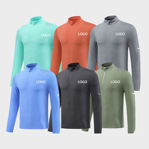 เสื้อสเวตเชิ้ตผู้ชาย แขนยาว ทรงปกติ สปอร์ต สีพื้น แห้งเร็ว ระบายอากาศได้ดี ผ้าถัก 100% คอวี - Product Image 1