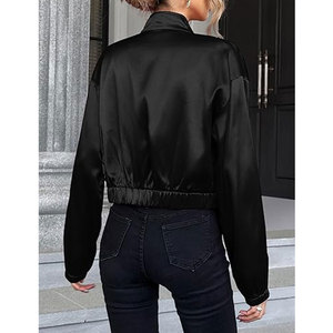 Custom Winter Single Button <b>Womens</b> Sheep Skin Bomber <b>Jacket</b> Warm Personalized Outerwear for Fashion Streetwear Casual Wear - Product Image 2