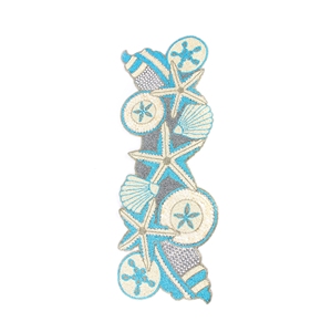 Chemin de table perlé fait main avec étoiles de mer et coquillages brodés, idéal pour la décoration de la maison de bord de mer ou les mariages - Product Image 5