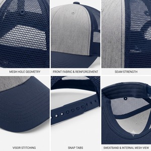 Custom Woven Patch Vintage Trucker <b>Cap</b> Nylon Front Panel Nylon Mesh Back Wholesale OEM Private Label For Summer Outdoor Wear - Product Image 6