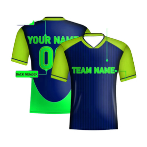 Camiseta de Fútbol para Hombre, Cuello en V, Verde y Roja, Manga Corta, Impresión por Transferencia de Calor, 100% Poliéster, Malla Transpirable, Corte Regular - Product Image 6