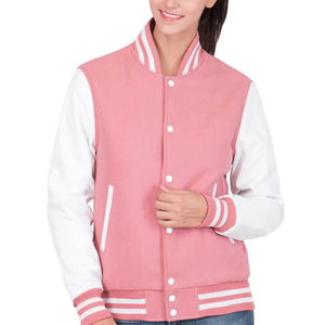 Veste universitaire grise pour homme avec manches blanches, style HIGH STREET, coupe-vent, vêtement d'hiver, en laine et polyester, fermeture éclair - Product Image 1