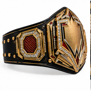 Ceinture de champion personnalisée en cuivre pour la lutte, la boxe, le MMA, avec plaques de titre en métal, en cuir PU, logo personnalisé, fabrication OEM - Product Image 1