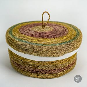 Hand Braided Seagrass <b>Basket</b> Natural Fiber <b>Storage</b> <b>Baskets</b> Wholesale for Home Decor Living Room Hotel - Product Image 1
