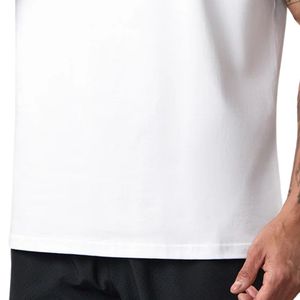 Mens White Sleeveless Jersey Gym Tank Top O-Neck Cotton Printed Logo Athletic Workout Shirt Fitness Training Sportswear Apparel - Product Image 6