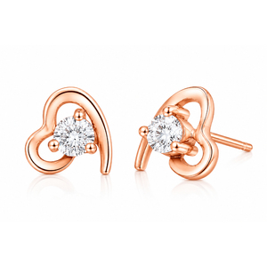 Ensemble collier et boucles d'oreilles en moissanite plaqué or rose, coupe ronde brillante, bijoux romantiques pour femmes - Product Image 3