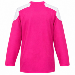 เสื้อฮอกกี้สีชมพูสดแบบยูนิเซ็กซ์  สำหรับซับลิเมชั่น  แบบโอเวอร์ไซส์ คอวี แขนยาว  ชุดทีม  ชุดกีฬา - Product Image 2