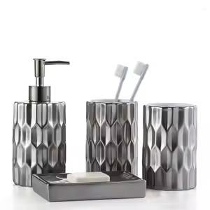 Juego de Accesorios de Baño de Lujo, Portarrollos de Papel Metálico, Dispensador de Jabón, Portacepillos de Dientes, Cubo de Basura - Product Image 6