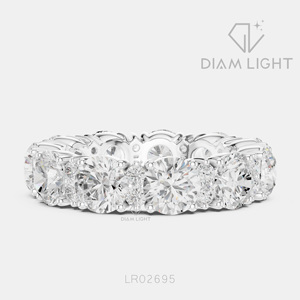 Bague de fiançailles en or blanc 14 carats avec diamant de laboratoire de 4,75 carats, coupe ronde, bague de mariée, certifiée IGI, bijoux fins, cadeau - Product Image 1