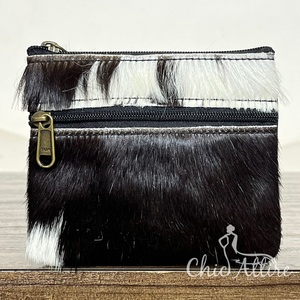 Wholesale Handmade Hair-On Hide Cowhide Leather Coin <b>Purse</b> <b>Small</b> Wallet Genuine Leather Card Holder Western Style <b>Purse</b> Unisex - Product Image 1