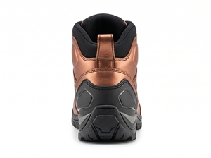 Copper Metallic High Top Lace Up Boots PU Leather Durable All Seasons Casual Wear - Product Image 2
