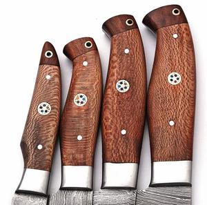 มีดเชฟเหล็กดามัสกัส 4 ชิ้น 67 ชั้น ผลิตด้วยมือโดย Steel Craft International ด้ามจับแบบกำหนดเอง คมกริบ ขอบหยัก - Product Image 3
