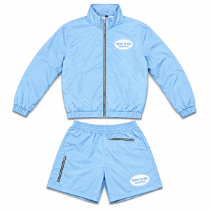Conjunto Deportivo Ready To Win Industries, Azul Claro, Manga Larga con Cierre, Transpirable, Poliéster, Unisex para Adultos, Casual de Primavera - Product Image 1