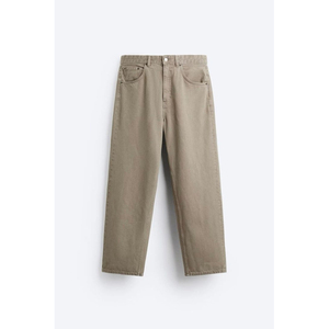Men's Mid Straight Leg Canvas Pants Casual Breathable Eco-Friendly Cotton Trousers Side Pockets Drawstring Closure Autumn Wear - Product Image 1