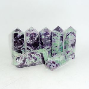 Pointe de cristal de Kammererite naturelle, rare, violette, faite à la main, baguette de guérison Chakralume, pointeur, décoration énergétique pour la méditation Reiki, vente en gros - Product Image 3
