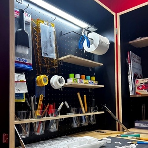 MODELLO Folding Hobby Desk Japan Made Wood Based Panel Melamine Laminated Board Craft Workstation Compact Storage <b>Model</b> <b>Building</b> - Product Image 6