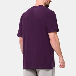เสื้อยืดแขนสั้นผู้ชาย ผ้าถัก 81% คอตตอน 13% โพลีเอสเตอร์ 6% สแปนเด็กซ์ สไตล์ลำลอง ทรงโอเวอร์ไซส์ รับผลิตแบบ OEM/ODM ขายส่ง - Product Image 3