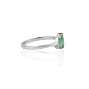 Trending New Design Marquise Cut Natural Emerald Three Stone Ring For Women's Light Luxury Fine Jewelry Accessories - Product Image 5