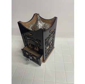 Juego de quemador de incienso árabe de lujo, quemador de bakhoor geométrico de metal, caja de regalo personalizada, quemador de carbón para oud, Mubkhar - Product Image 3