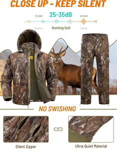 Combinaison de chasse unisexe pour adultes en toile imprimée, respirante, coupe-vent, imperméable, multi-poches, haute qualité, prix abordable - Product Image 2