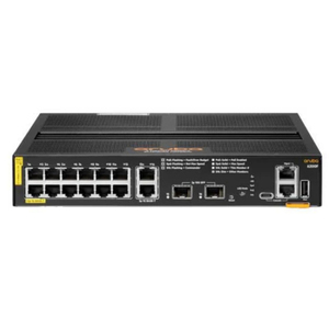 R8Q72A 12 Port <b>PoE</b> Managed IEEE 802.3 Gigabit Network <b>Switch</b> 2SFP+ Enterprise Business Solutions Technoverse 48V Power Input - Product Image 1