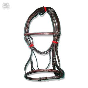 บังเหียนหนังแท้สำหรับขี่ม้าแข่งม้าบังเหียนพร้อมสายรั้งมีสีดำสีน้ำตาลสีน้ำตาลเข้มปริมาณสั่งซื้อขั้นต่ำน้อย - Product Image 1