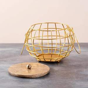 Corbeille à fruits en métal pour table à manger, comptoir de cuisine, rangement moderne, élégant et décoratif - Product Image 1