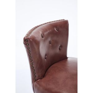 Set di 2 sgabelli da bar in legno e pelle marrone, altezza seduta 29,5 cm, 2 pezzi - Product Image 4