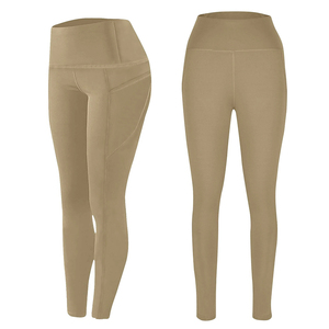 Leggings térmicos sin costuras con forro polar de cintura alta para invierno, color caqui, leggings térmicos para clima frío para actividades al aire libre. - Product Image 5
