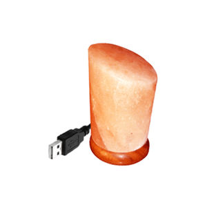Lampe de sel de l'Himalaya de haute qualité avec base en bois, chargeur USB, artisanat naturel, décoration de la maison, alimentation USB basse consommation - Product Image 2