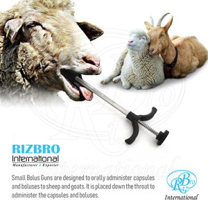 Pistola de Bolus Reutilizable de Acero Inoxidable Pequeña con 2 Copas Intercambiables (Blanco/Negro) de 9.5 Pulgadas, Empujador de Píldoras para Uso Veterinario en Ovejas - Product Image 6