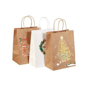 Sacs en papier écologiques personnalisés pour cadeaux de Noël, style sac à main, pour emballages saisonniers - Product Image 4