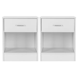 Comodini contemporanei con pannelli bianchi per camere da letto - Set da 2 pezzi - Product Image 1