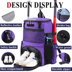 Bagnex Custom Design Baseball Bat Team Training <b>Backpack</b> Waterproof Comfortable Nylon Sports Gear Bag 50-<b>70L</b> Unisex for - Product Image 4