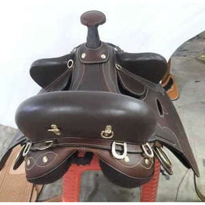 Selle de cheval noire australienne professionnelle, style traditionnel, équipement d'équitation pour la randonnée équestre, le ranch et l'équitation quotidienne - Product Image 6