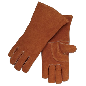 Gants de sécurité en cuir de vachette résistant à la chaleur et à l'abrasion, longs, pour le soudage, adaptés aux environnements à haute température - Product Image 5