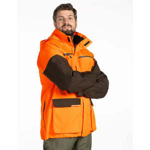 Veste de chasse haute visibilité orange fluo, imperméable, coupe-vent, respirante, softshell, pour homme, randonnée, trekking - Product Image 1