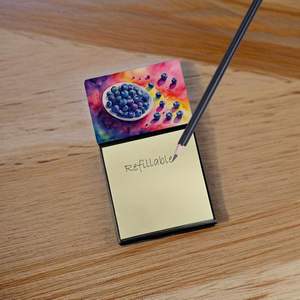 Colorful Blueberries Self-Sticky <b>Note</b> Pads New Refillable Dispenser with Memo Pads <b>Card</b> & <b>Note</b> <b>Holder</b> Blank Desk Accessories - Product Image 2