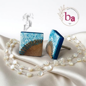 Poignée de meuble carrée en résine bleue, design côtier, multifonctionnelle et durable, pour la maison, le bar, la chambre, le bureau à domicile, l'hôtel - Product Image 1