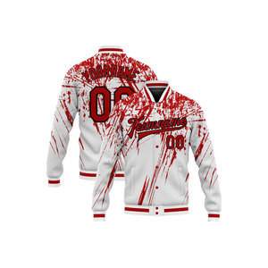 Chaqueta Varsity Azul Personalizada para Hombre, Impresión por Sublimación, Cuello Alto, Nombre del Equipo, Número, Diseño Frontal y Trasero, Bordado, Casual - Product Image 1