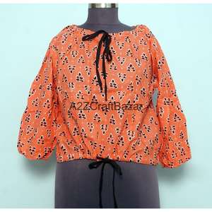 Robe Courte Décontractée pour Femme 100% Coton, Manches Évasées, Col Rond, Imprimé Floral, Taille Naturelle, Écologique – Vente en Gros - Product Image 1