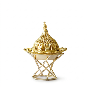 Solid Brass Arabic <b>Oud</b> <b>Burner</b> Luxury Bakhoor Incense Holder Decorative Home Hotel Decor Fragrance Accent for Interior Styling - Product Image 1