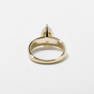 Magnifique bague solitaire en diamant de culture en forme de poire de 2,01 carats pour femme, en or massif 14 carats, cadeau surprise pour mariage, bijoux - Product Image 4